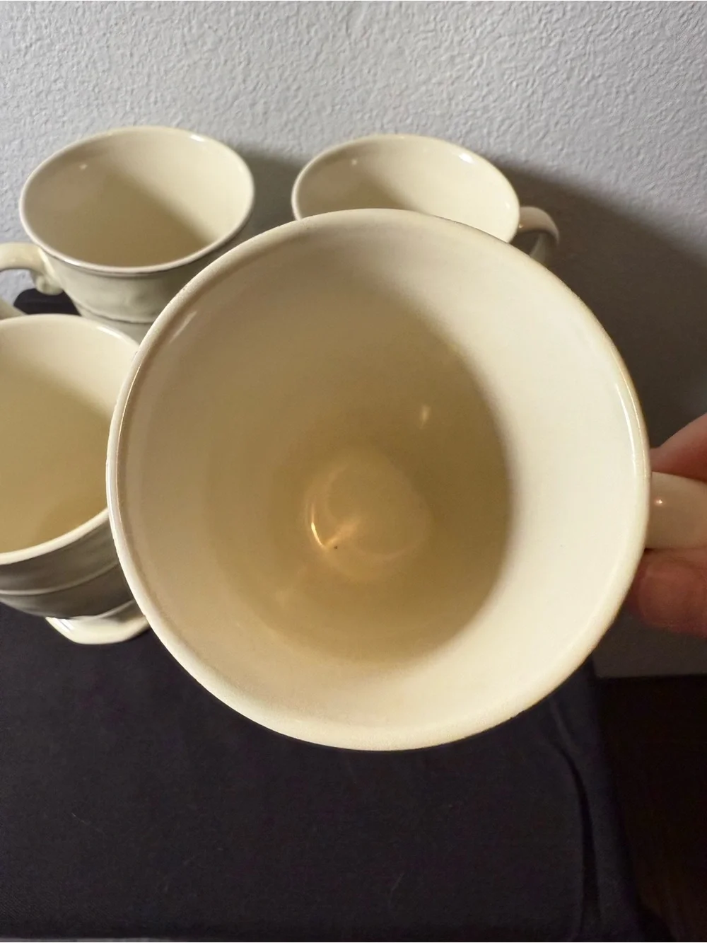 4 Pier 1 Martillo Creme Brulee 14oz Mugs.